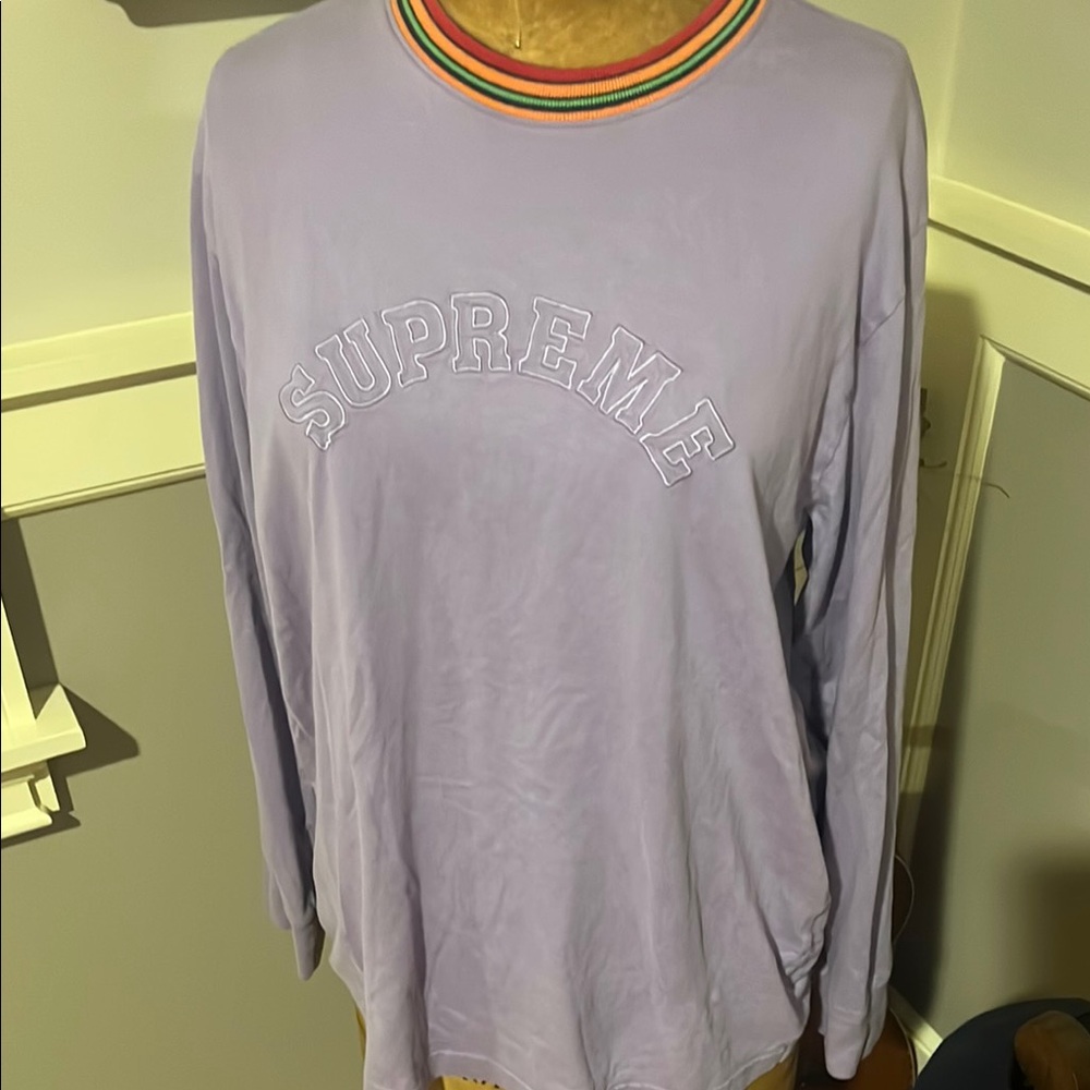 Supreme Pastel Purple Long Sleeve Tee